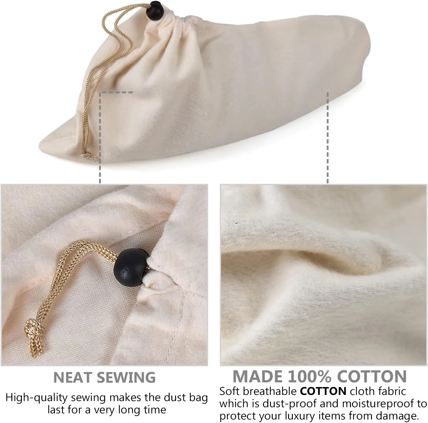 HAMBOLY Shoe Bags 6 Pack Dust Cover Storage Pouch with Drawstring Closure for Travel Protecting Storing Shoes