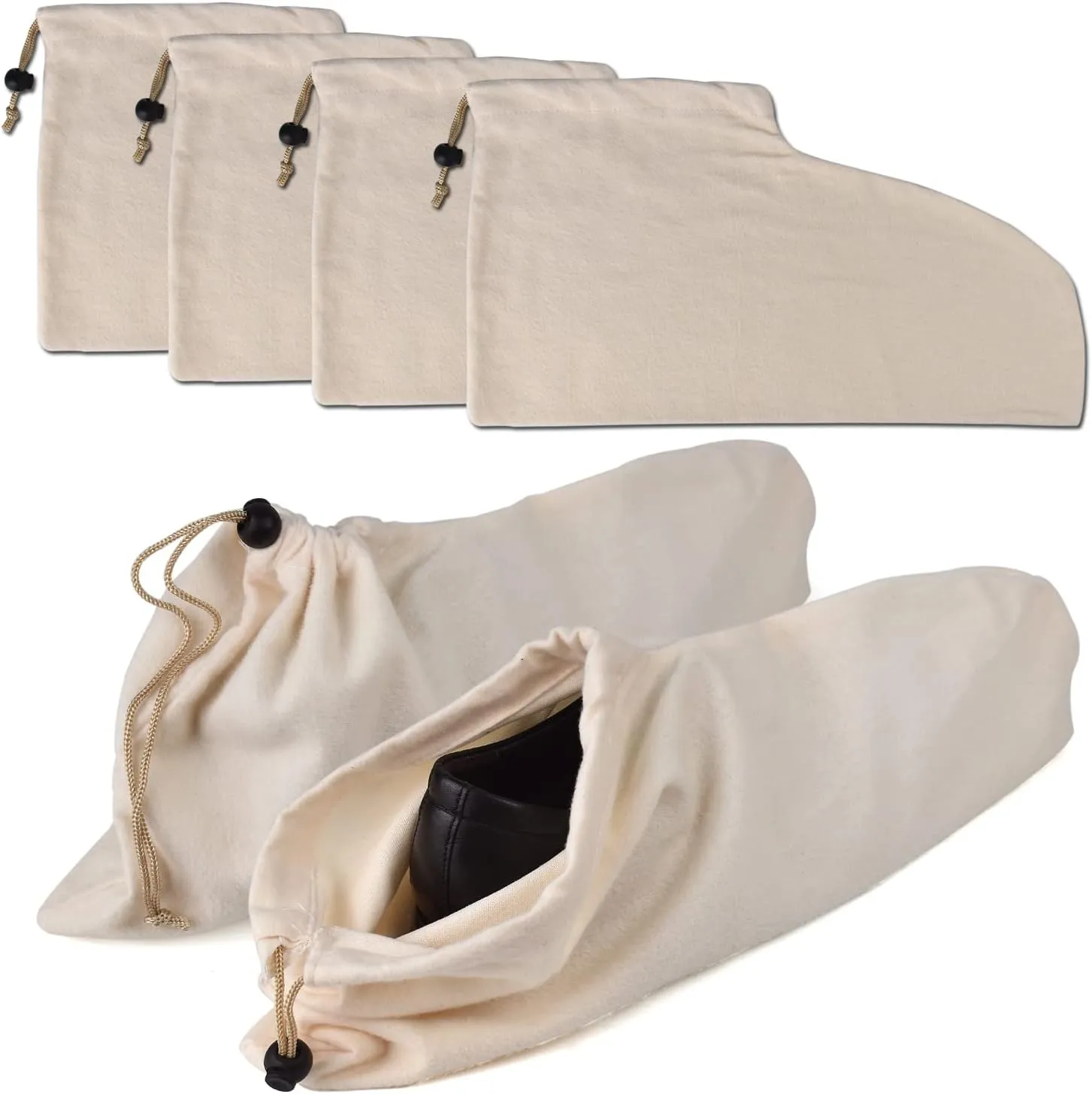 HAMBOLY Shoe Bags 6 Pack Dust Cover Storage Pouch with Drawstring Closure for Travel Protecting Storing Shoes