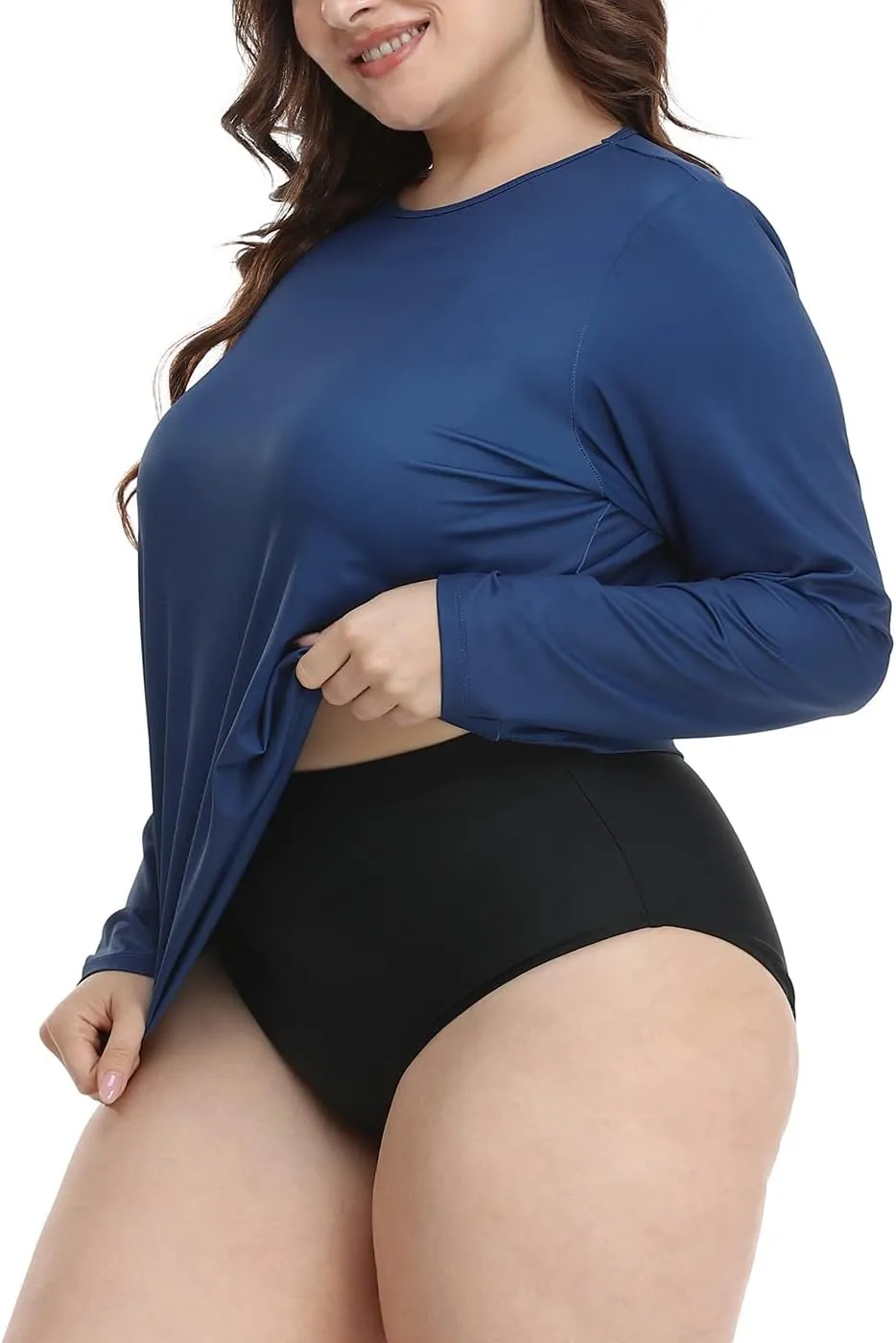HDE Plus Size Rash Guard for Women UPF 50 Quick Dry Long Sleeve Swim Top