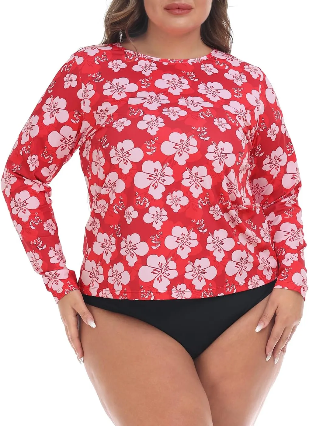 HDE Plus Size Rash Guard for Women UPF 50 Quick Dry Long Sleeve Swim Top