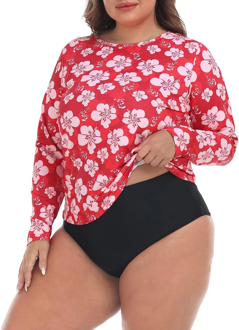 HDE Plus Size Rash Guard for Women UPF 50 Quick Dry Long Sleeve Swim Top