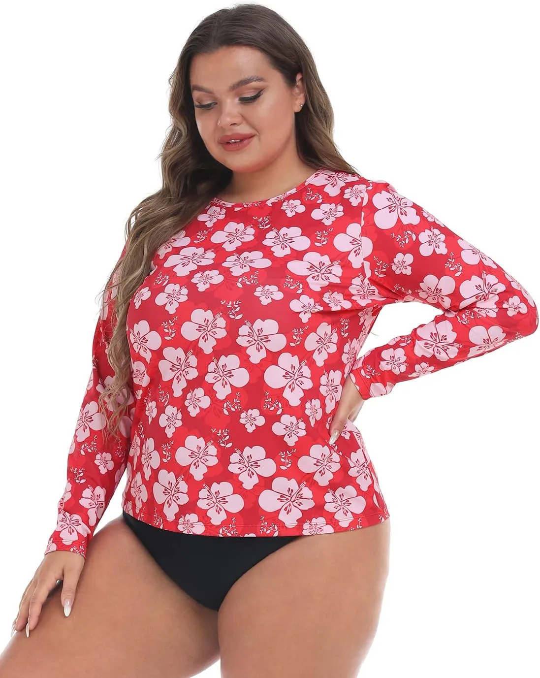 HDE Plus Size Rash Guard for Women UPF 50 Quick Dry Long Sleeve Swim Top