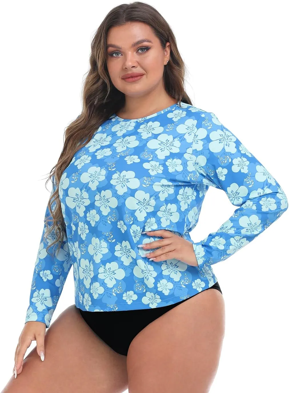 HDE Plus Size Rash Guard for Women UPF 50 Quick Dry Long Sleeve Swim Top