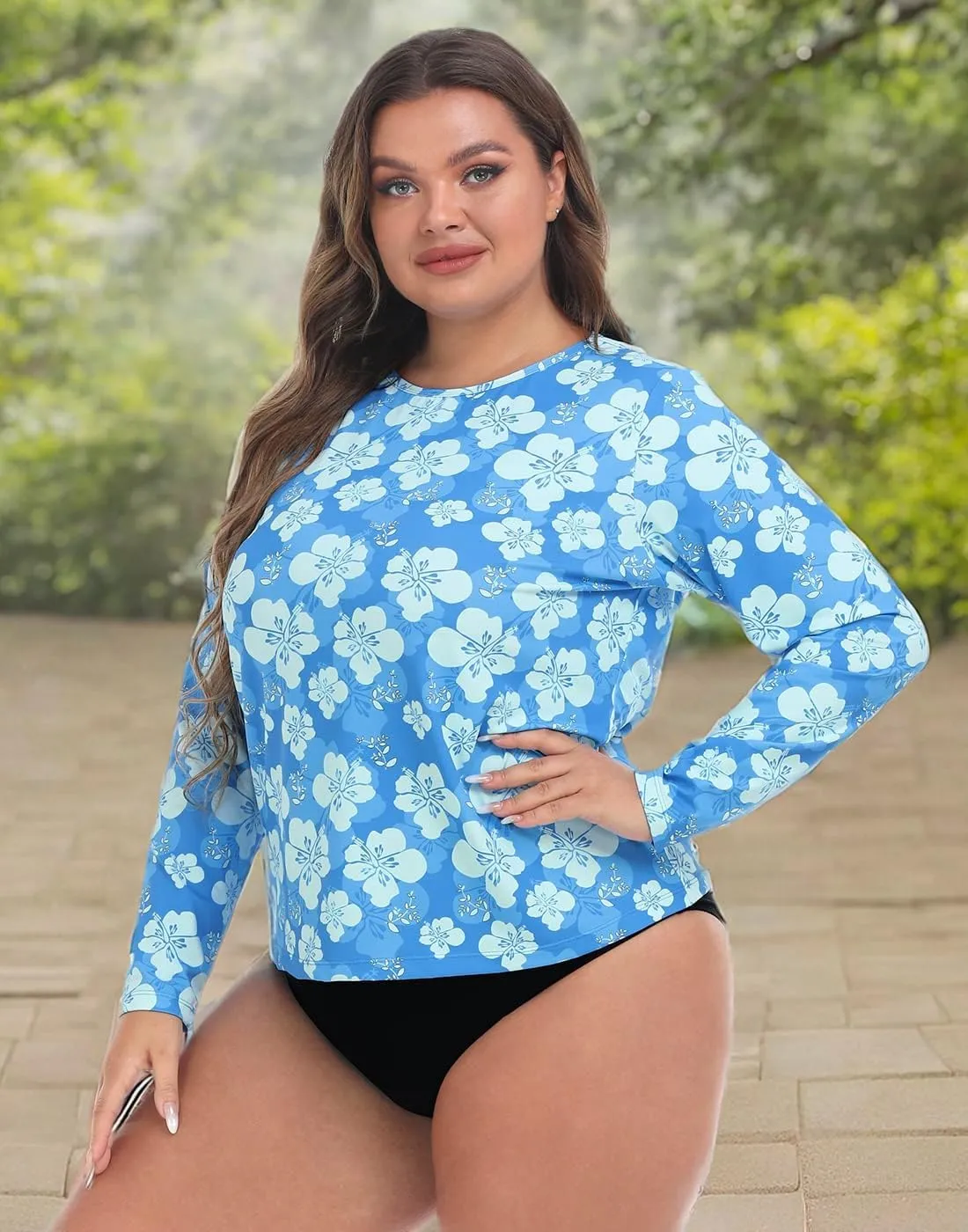 HDE Plus Size Rash Guard for Women UPF 50 Quick Dry Long Sleeve Swim Top