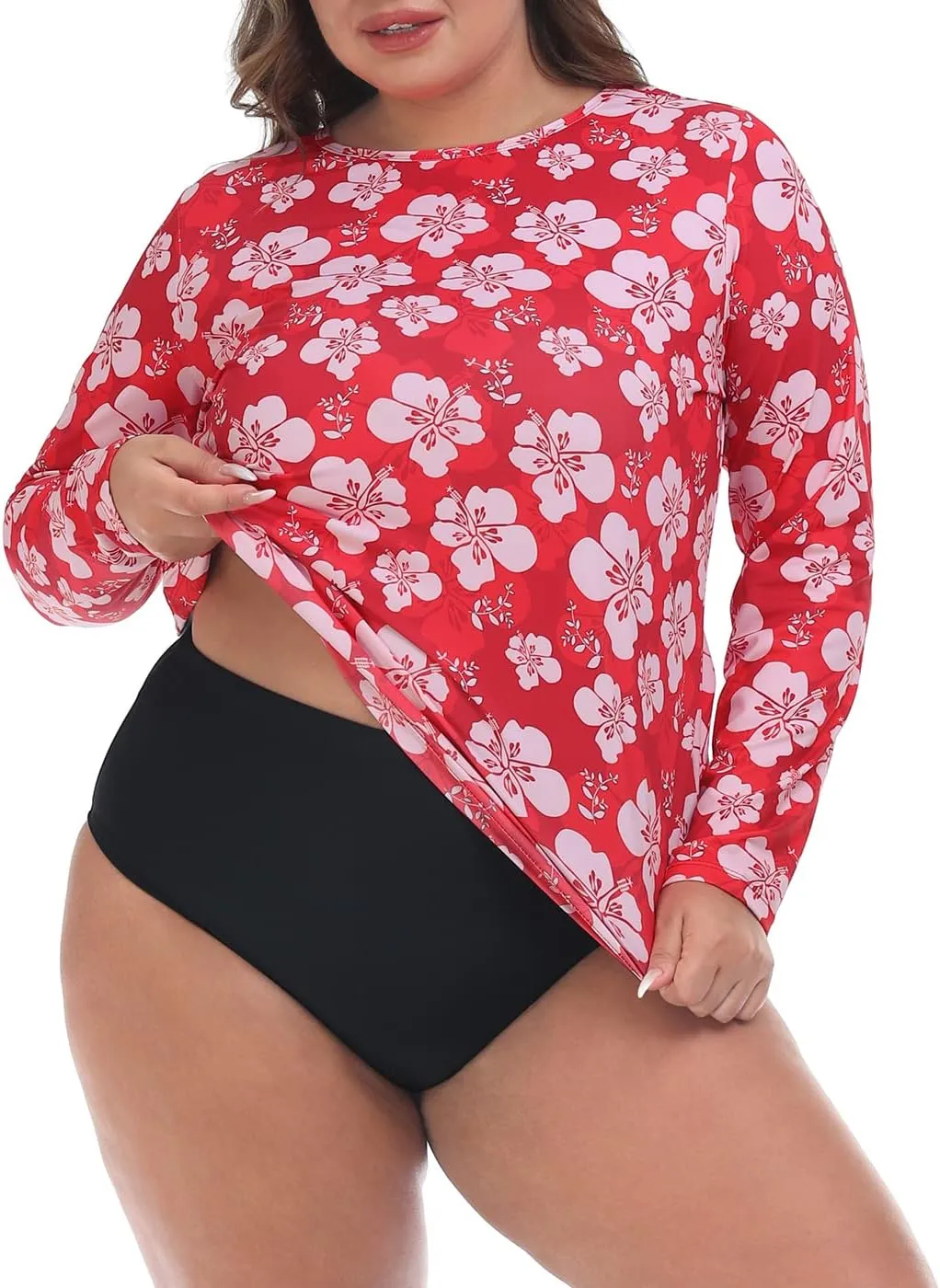 HDE Plus Size Rash Guard for Women UPF 50 Quick Dry Long Sleeve Swim Top