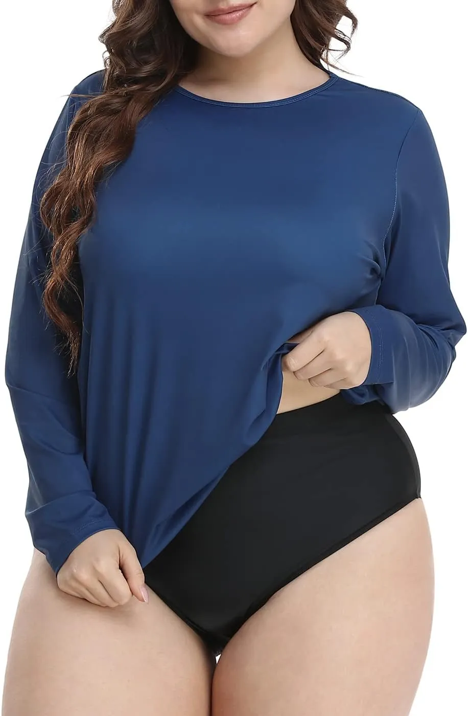 HDE Plus Size Rash Guard for Women UPF 50 Quick Dry Long Sleeve Swim Top