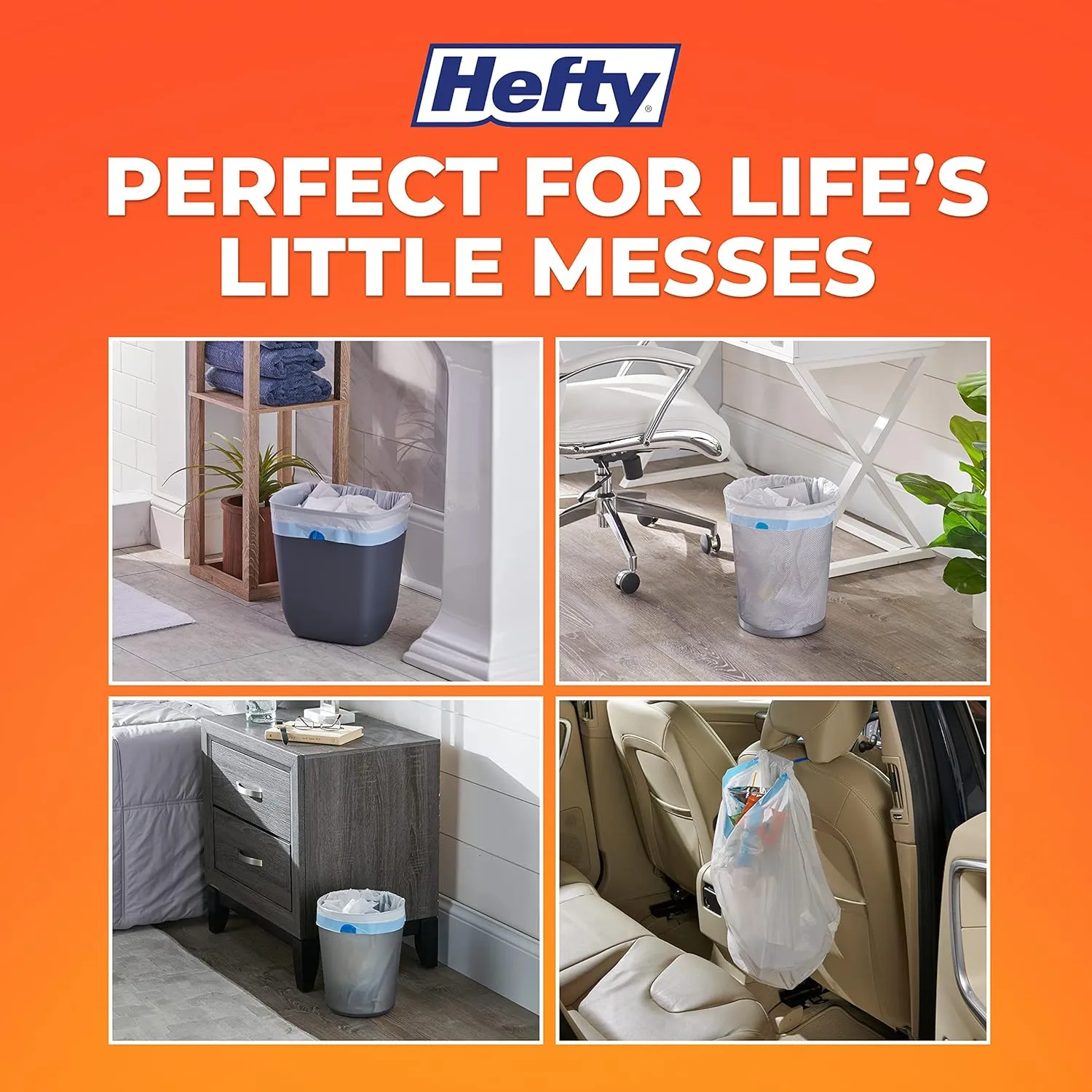 Hefty Medium Trash Bags, Ocean Water Scent, 4 Gallon, 26 Count