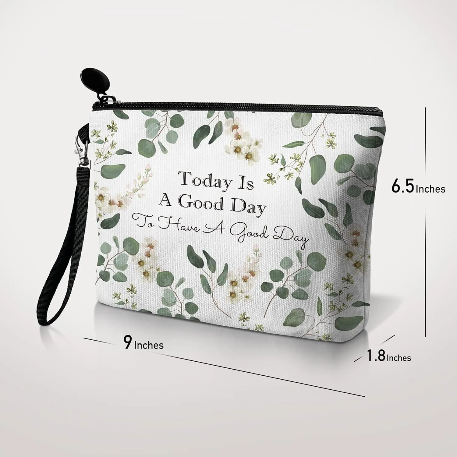 Hglian Eucalyptus Travel Makeup Bag Cosmetic Bags,Inspirational Pouch for Purse Toiletry Accessories Organizer,Gifts for Women