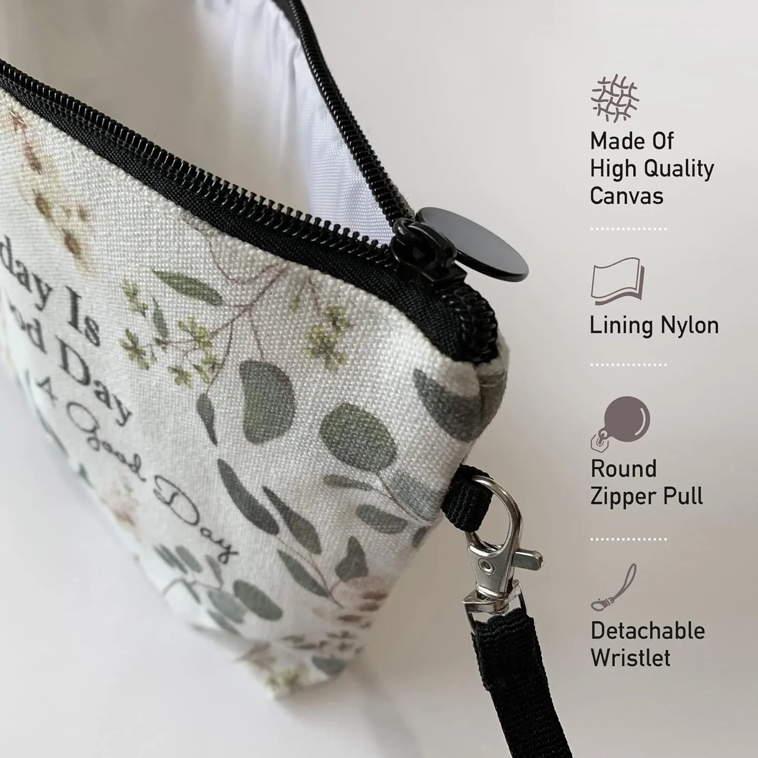 Hglian Eucalyptus Travel Makeup Bag Cosmetic Bags,Inspirational Pouch for Purse Toiletry Accessories Organizer,Gifts for Women