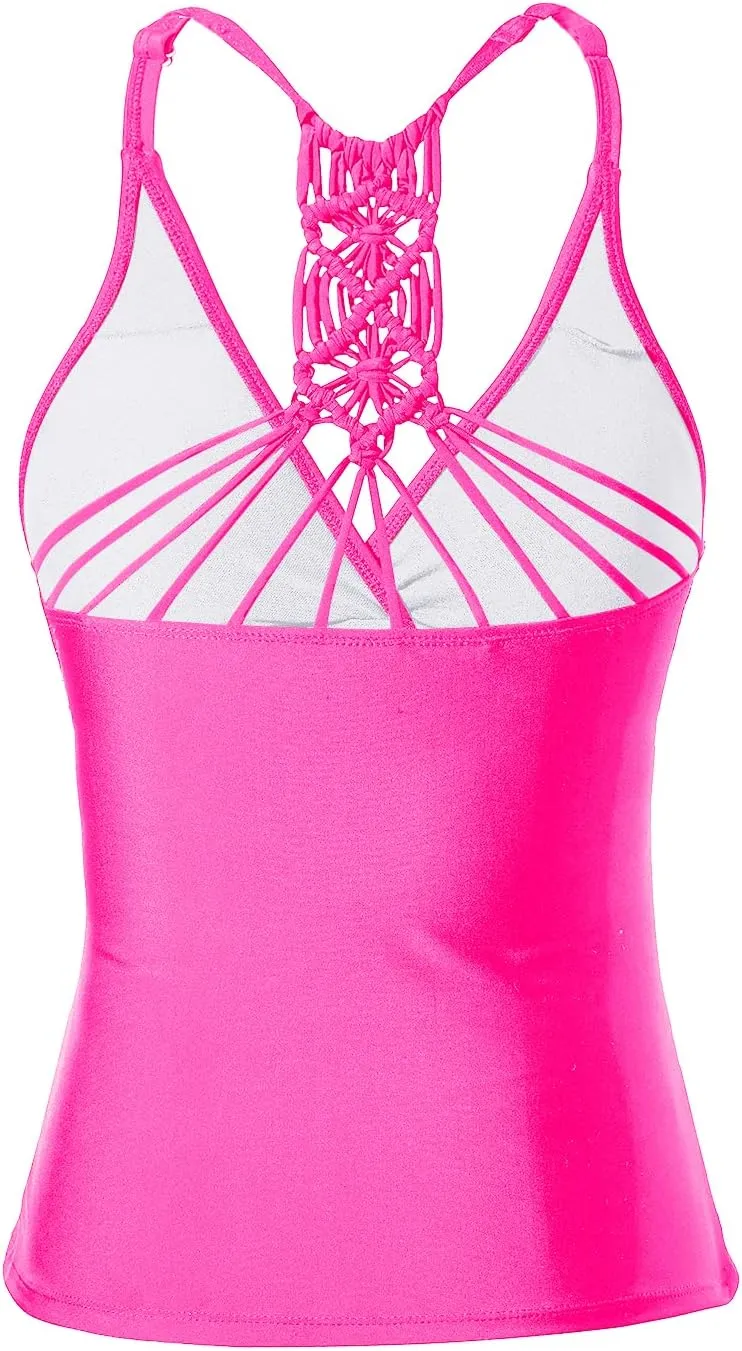 Holipick Tankini for Women V Neck Tummy Control Swim Top Ruched Bathing Suit No Bottom