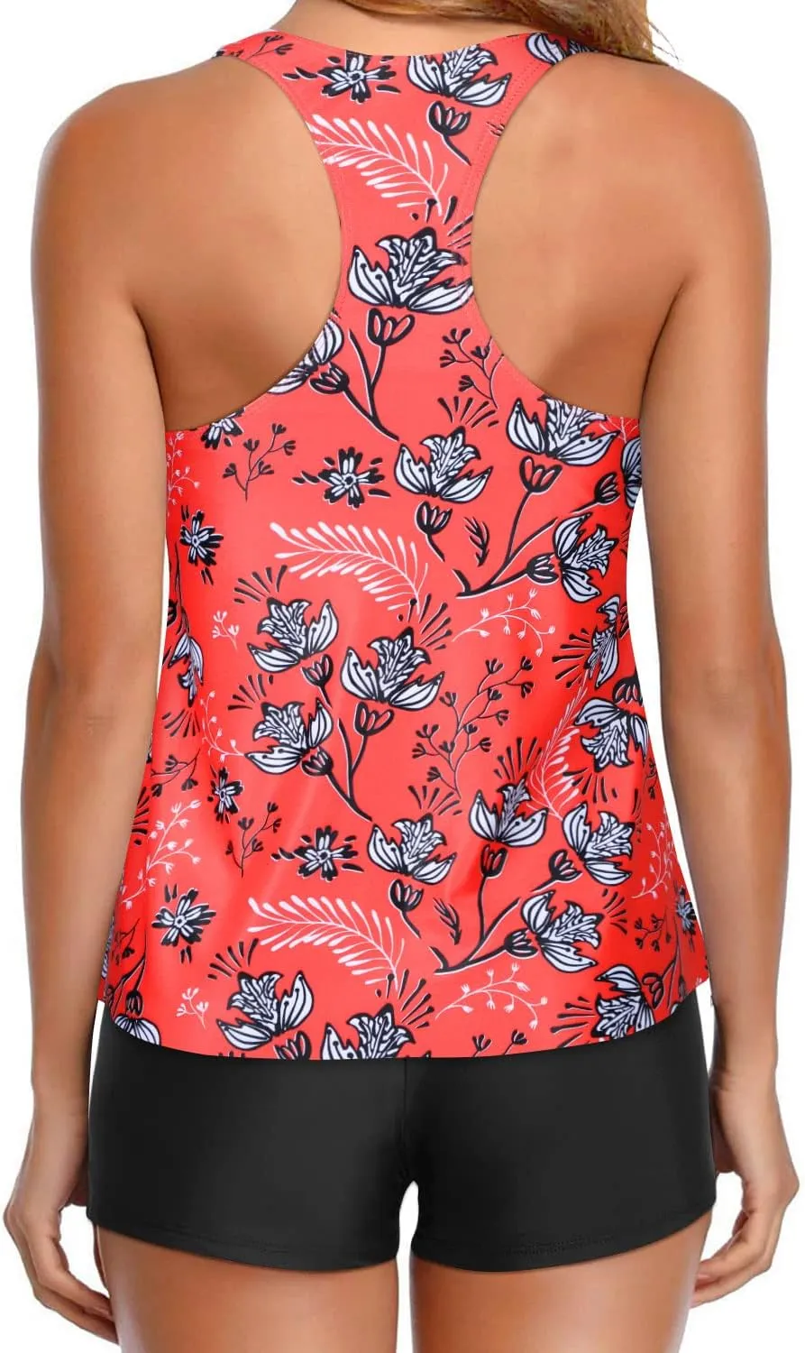 Holipick Two Piece Tankini Swimsuits for Women Tummy Control Bathing Suits Flowy Swim Tank Top with Boy Shorts