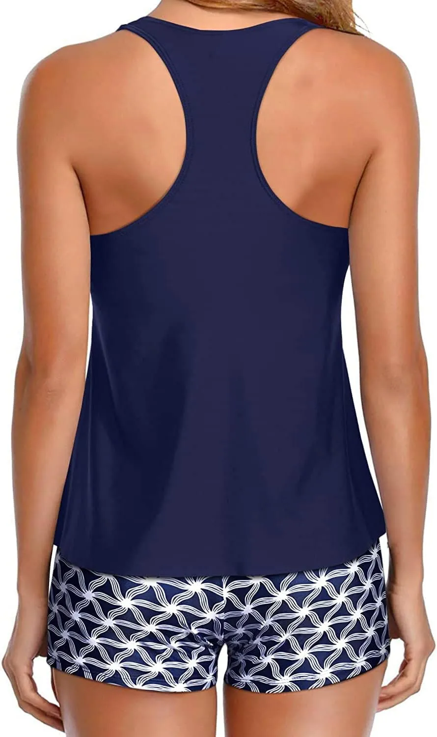 Holipick Two Piece Tankini Swimsuits for Women Tummy Control Bathing Suits Flowy Swim Tank Top with Boy Shorts