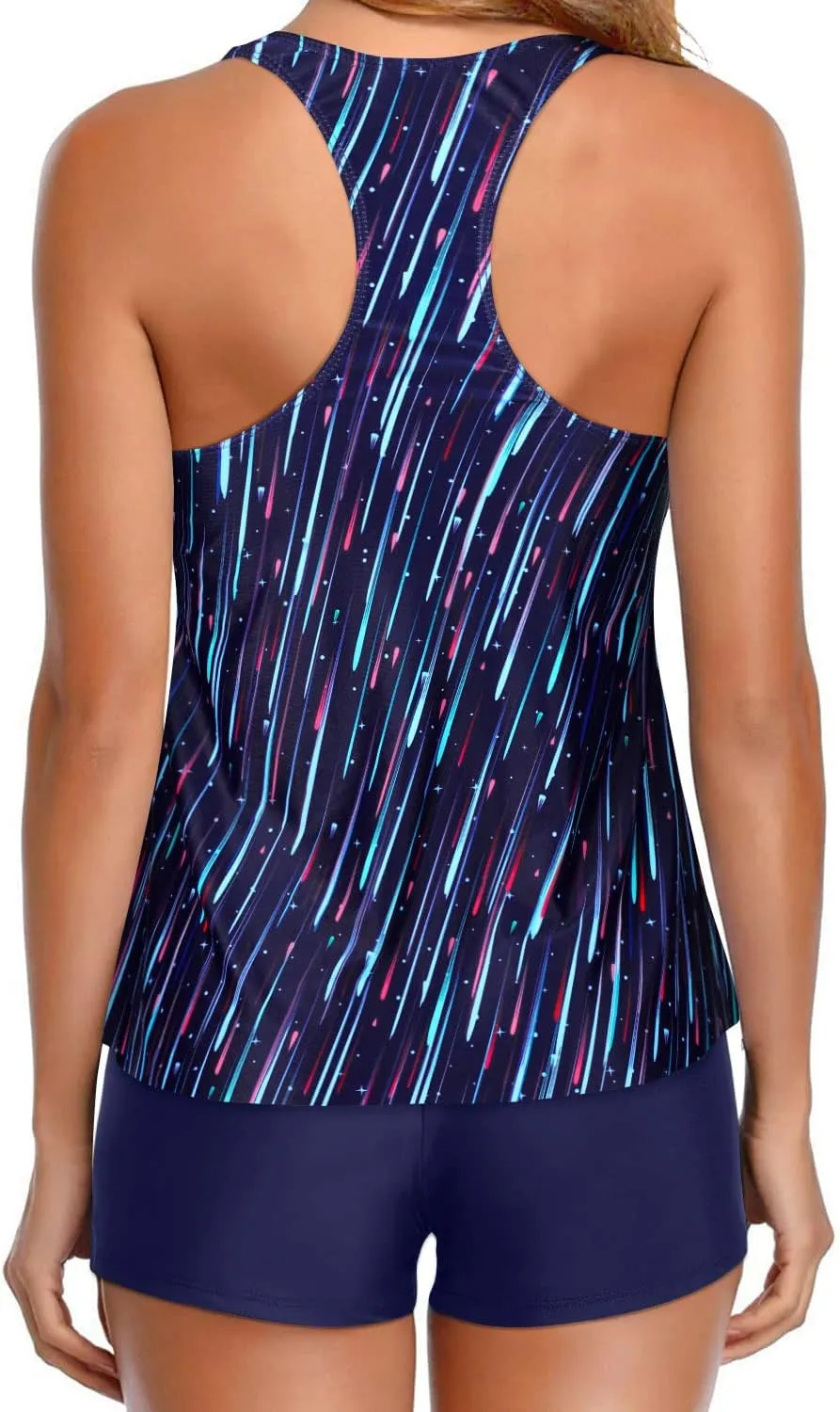 Holipick Two Piece Tankini Swimsuits for Women Tummy Control Bathing Suits Flowy Swim Tank Top with Boy Shorts