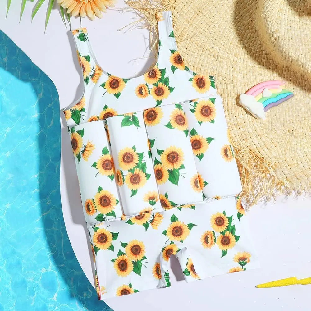 IDOPIP Kids Boys Girls Floatation Swimsuit with Adjustable Buoyancy Baby Float Suit Swim Vest One Piece Swimwear Bathing Suit