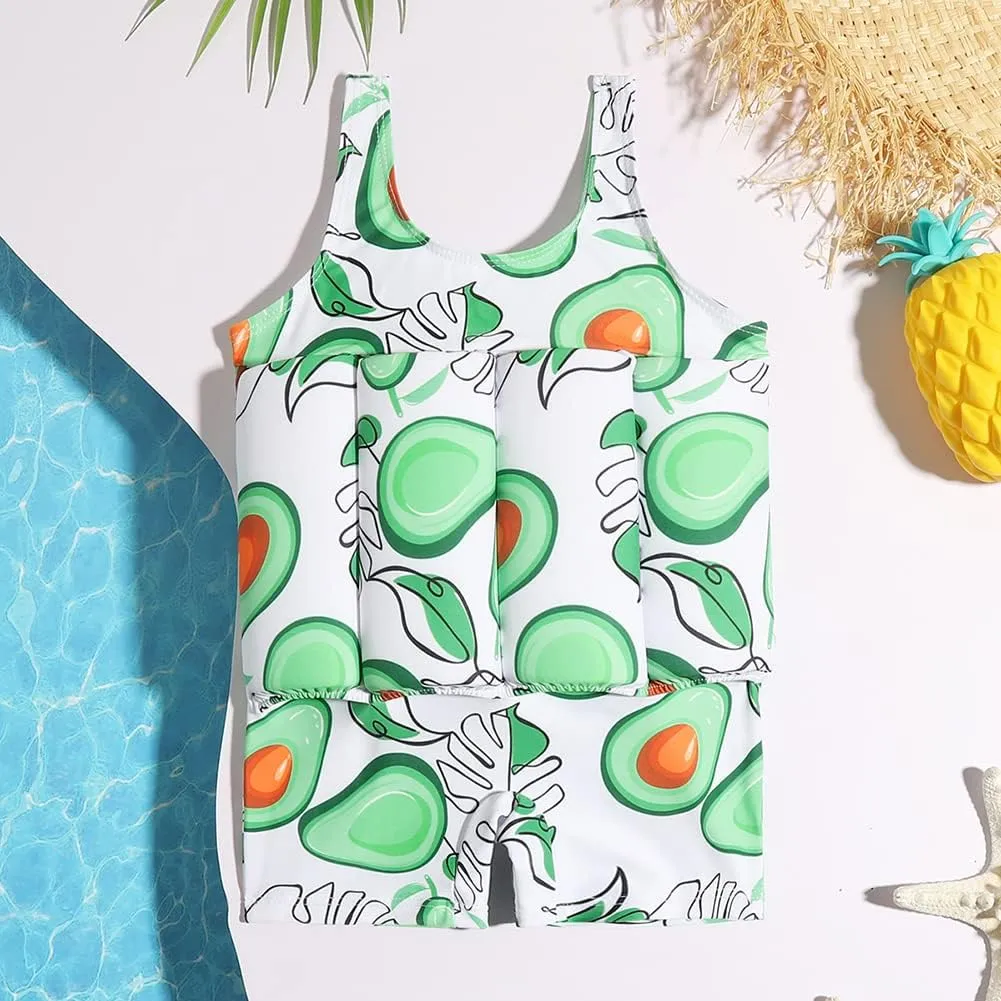 IDOPIP Kids Boys Girls Floatation Swimsuit with Adjustable Buoyancy Baby Float Suit Swim Vest One Piece Swimwear Bathing Suit