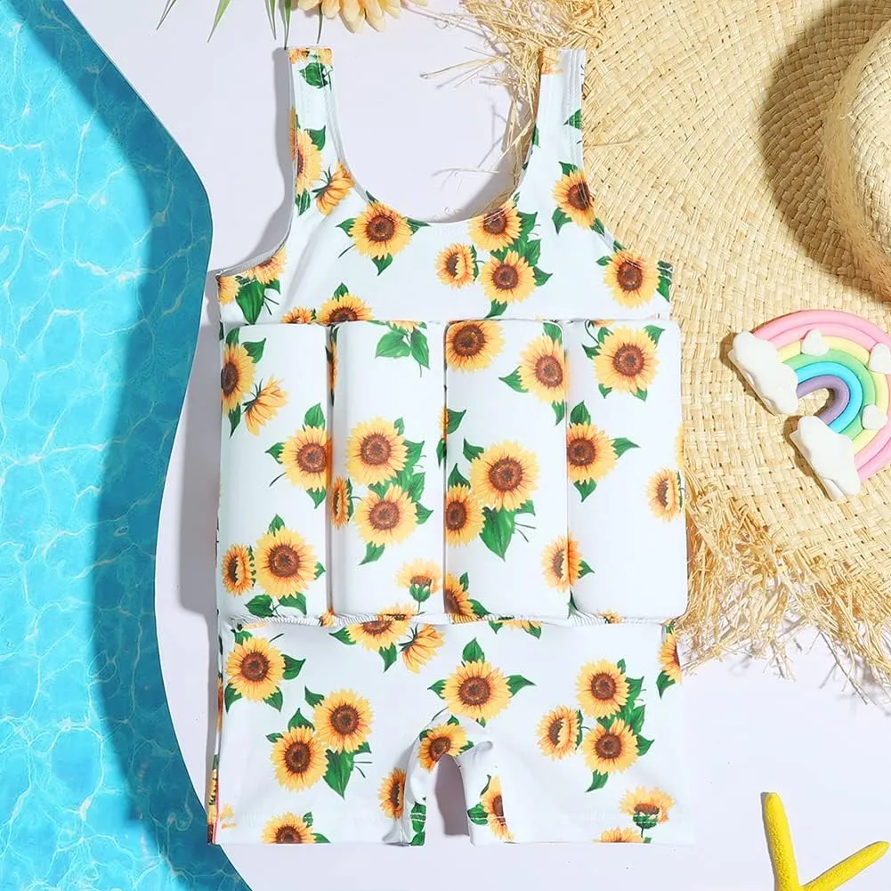 IDOPIP Kids Boys Girls Floatation Swimsuit with Adjustable Buoyancy Baby Float Suit Swim Vest One Piece Swimwear Bathing Suit