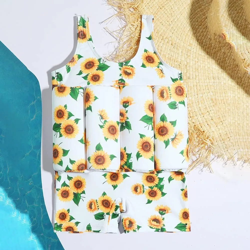 IDOPIP Kids Boys Girls Floatation Swimsuit with Adjustable Buoyancy Baby Float Suit Swim Vest One Piece Swimwear Bathing Suit