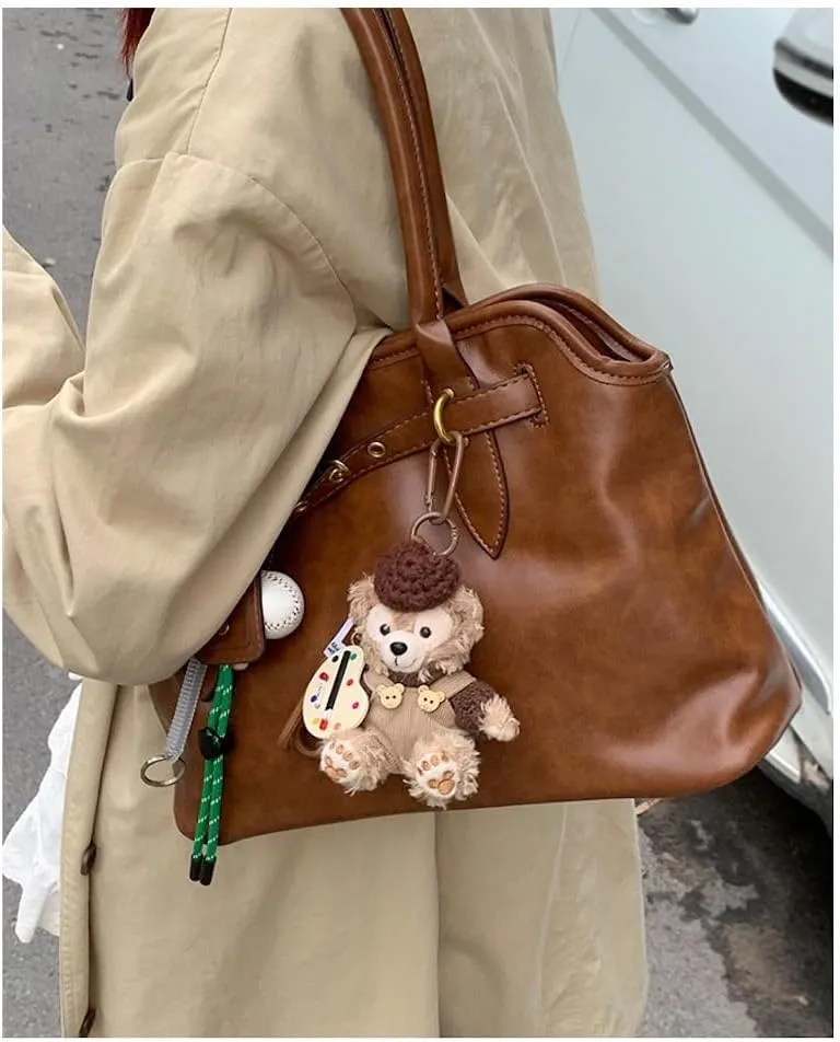 JHTPSLR Vegan Leather Tote Bag for Women Large Vintage Leather Tote Bags Y2k Bags Handbag Work Travel Bags