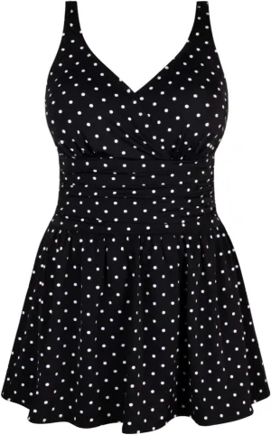 JINXUEER Womens Plus Size Swim Dress Floral Print Ruched Modest Slimming One Piece Skirt Swimsuit