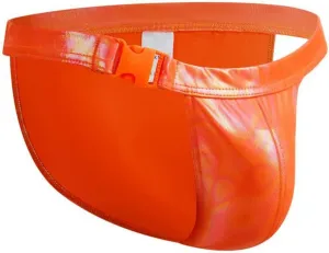 JOCKMAIL Mens Swimwear Briefs Pu Leather Male Swimming Briefs Underwear Mens Swim Briefs Swimwear Low Waist Men Swim Tanga