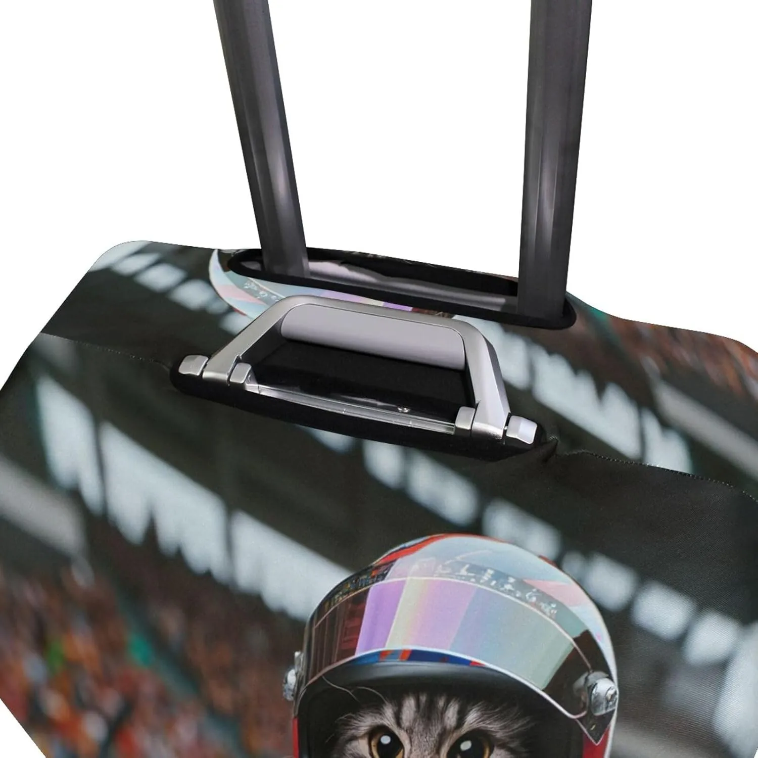 Joisal Cat Drives Racing Car Luggage Protector Covers Stretch Luggage Wraps for Suitcase, Luggage Accessories for Suitcases