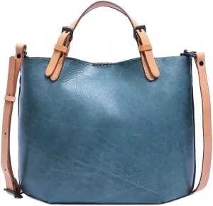 JSEIAJB Women's Bags Vintage Bucket Tote Bags Handbags Leather Handbags