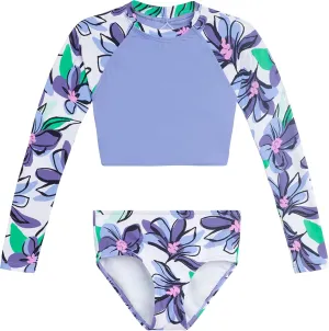Kanu Surf Girls' Gigi Long Sleeve Rash Guard UPF 50 2-Piece Swim Set