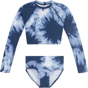 Kanu Surf Girls' Long Sleeve Rash Guard UPF 50 2-Piece Swim Set