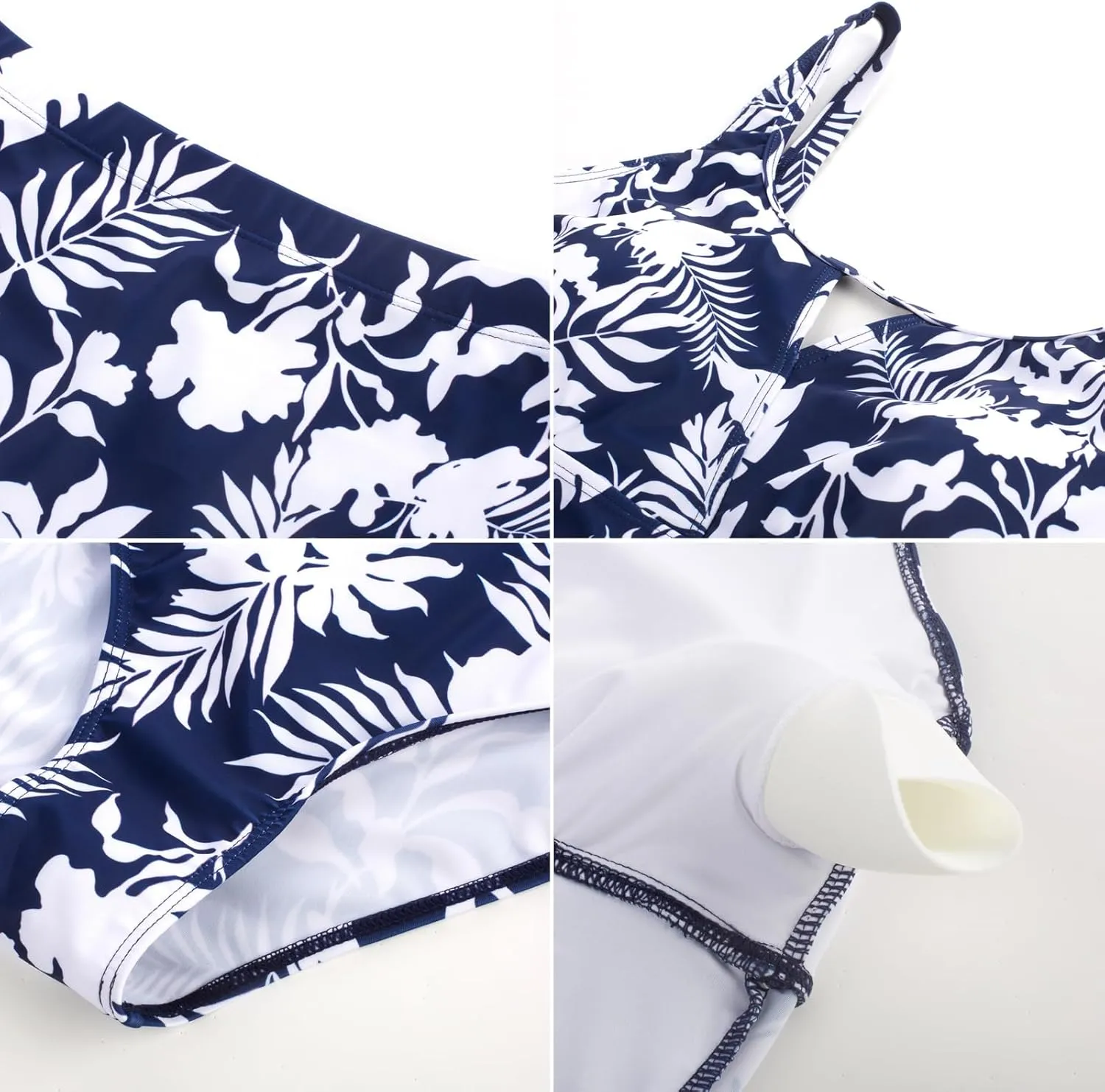 Kate Kasin 2 Piece Tankini Swimsuits for Women Tummy Control Swimdress Skirt Bathing Suit with Briefs Modest Ruched Swimwear