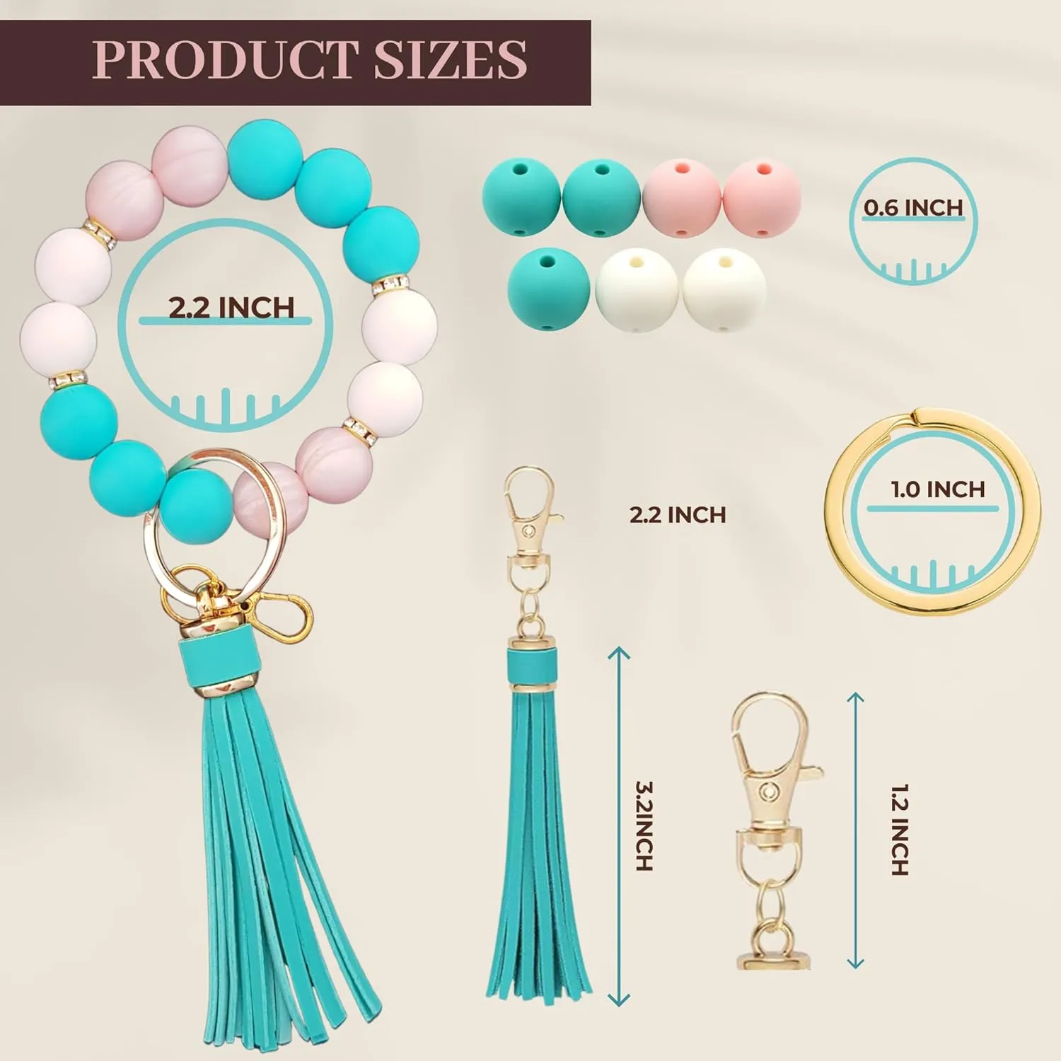 KeyRing Bracelet Car Accessories KeyRings American Keychain USA Key Ring Flag Key chains Wrist Keychains for Women