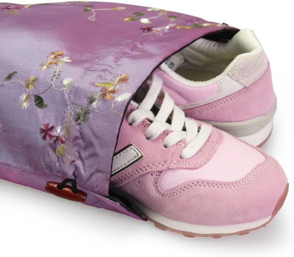 kilofly Embroidered Silk Jacquard Travel Bag, Lingerie & Shoes, Value Set of 2