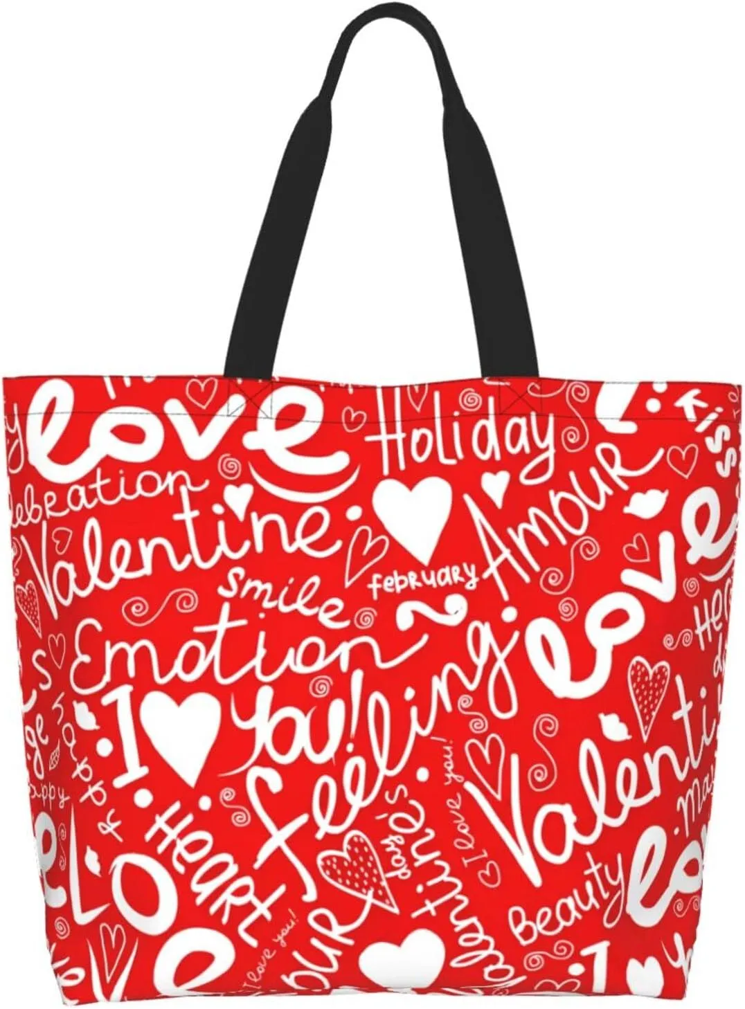 Kiss Kissing Lips Lipstick Lipgloss Women's Tote Bag Large Capacity Single Shoulder Bags Handbag for Shopping Work