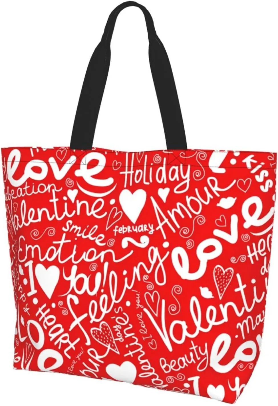 Kiss Kissing Lips Lipstick Lipgloss Women's Tote Bag Large Capacity Single Shoulder Bags Handbag for Shopping Work
