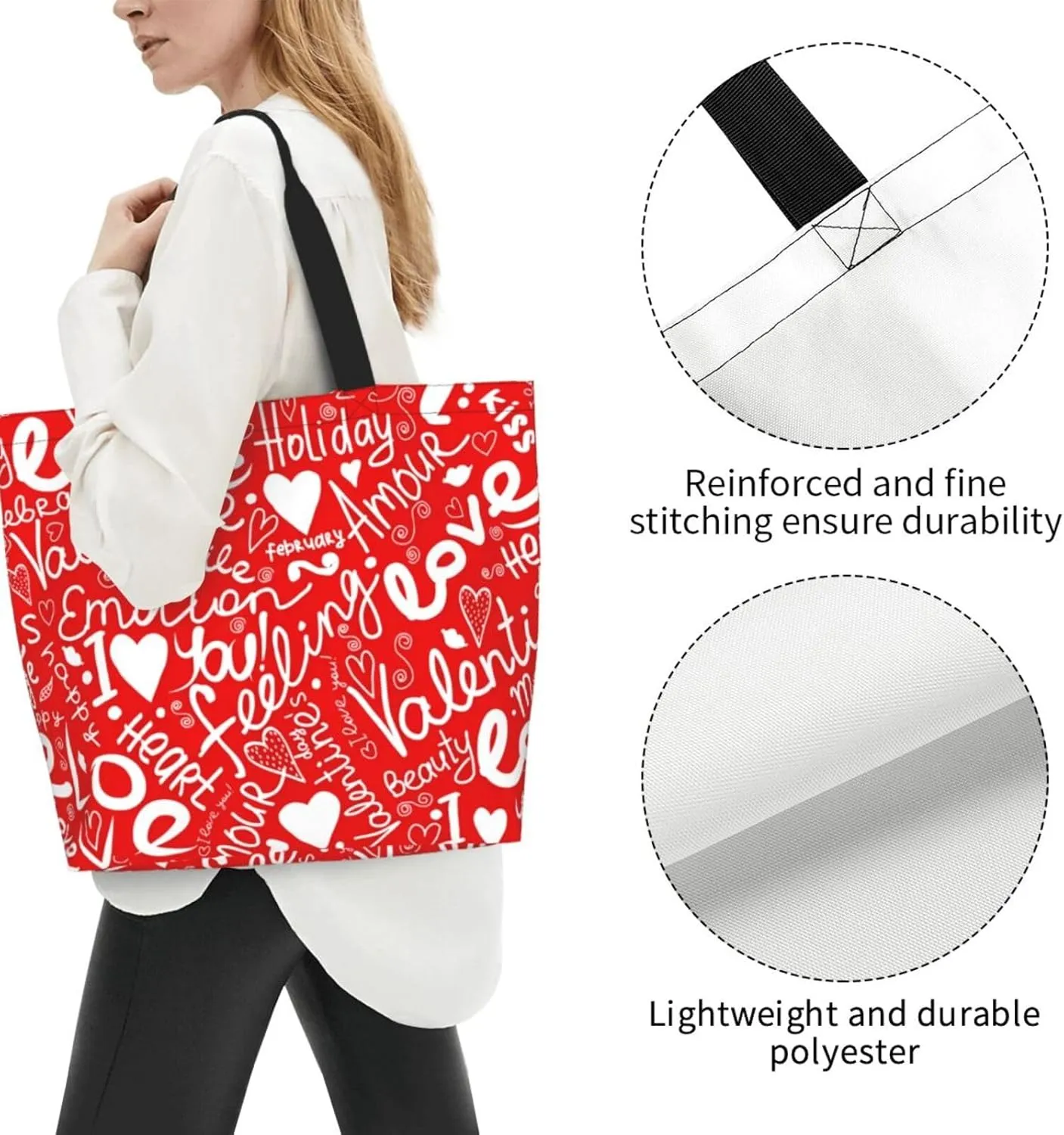 Kiss Kissing Lips Lipstick Lipgloss Women's Tote Bag Large Capacity Single Shoulder Bags Handbag for Shopping Work