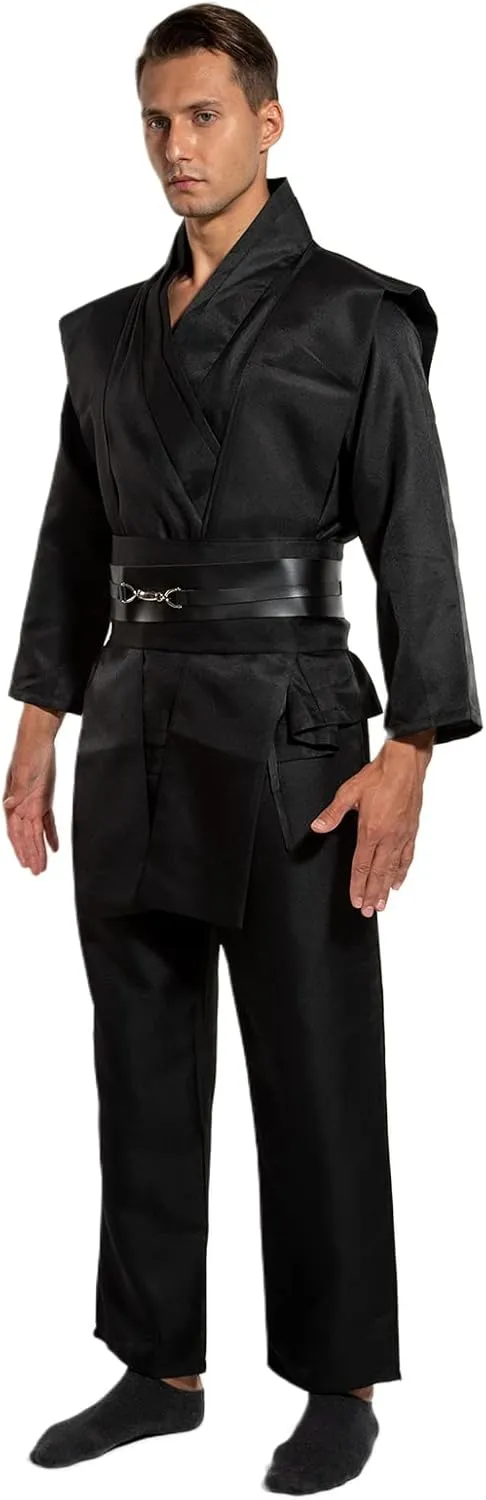 Knight Costume Master Robe Warrior Role Play Cloak Outfits Tunic Hooded Cape Halloween Accessories
