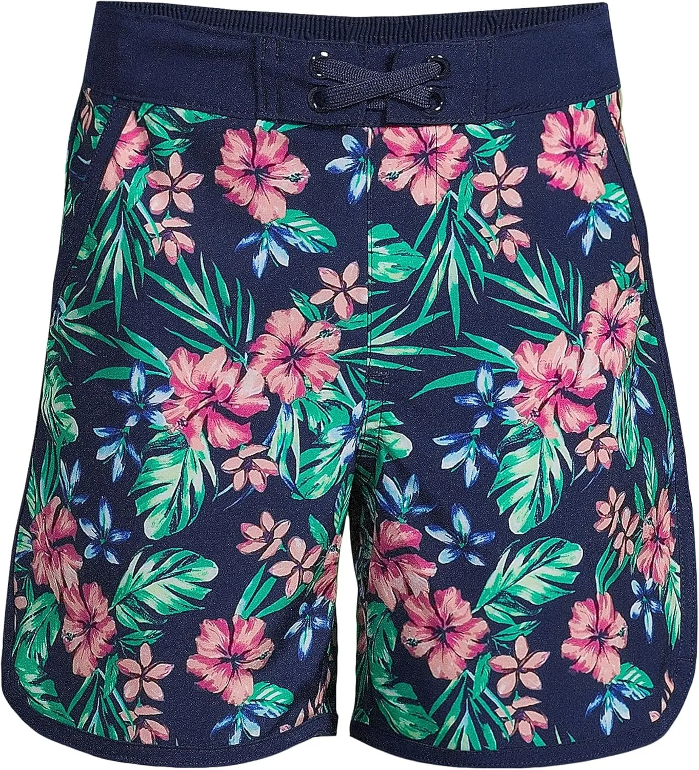 Lands' End Boys Active Stretch Curved Hem Long Board Short