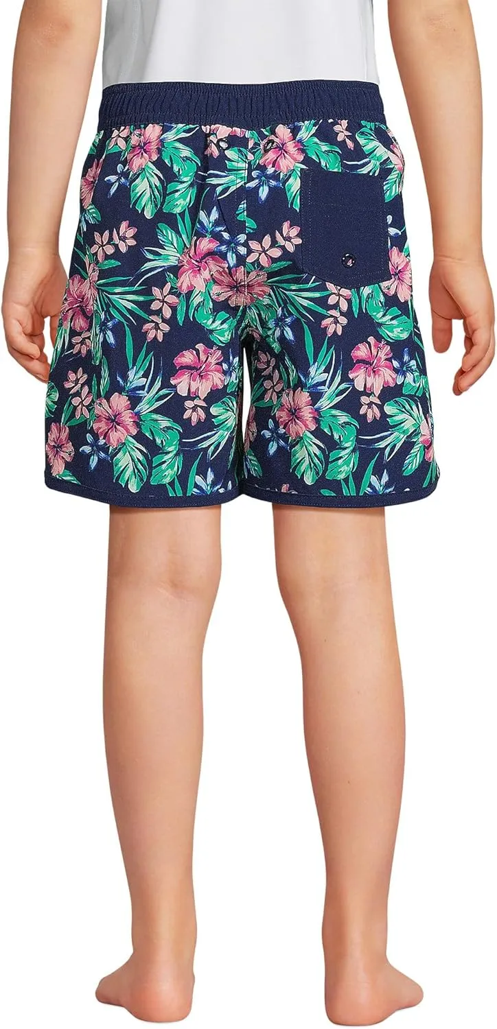 Lands' End Boys Active Stretch Curved Hem Long Board Short