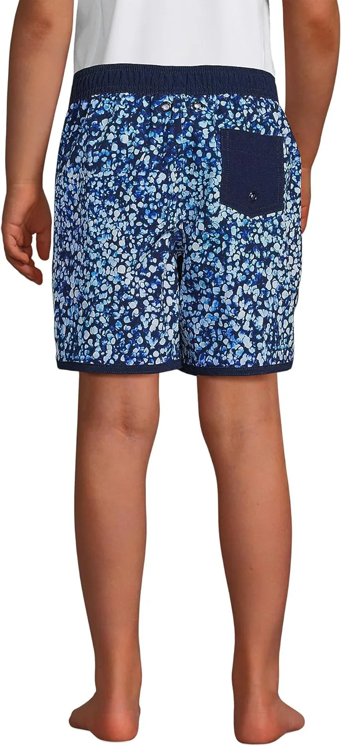 Lands' End Boys Active Stretch Curved Hem Long Board Short