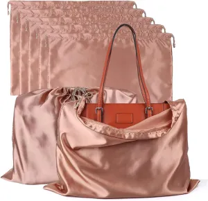 Lckaey handbags Dust Bags for Purse and shoes-travel or home storage-drawstring Purse dust bag organizer5 Pack Y1010brown-M