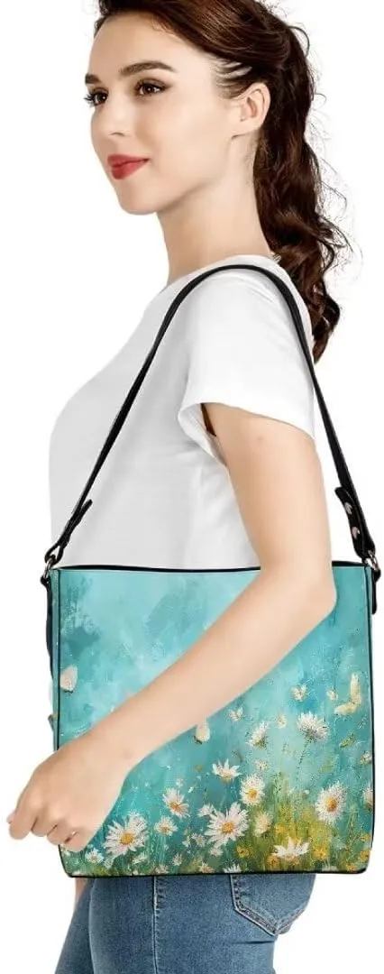 Leather Bucket Bags for Women Satchels Bucket Purse Large Tote Bags Commuting Crossbody Handbag Fashion Hobo Bags