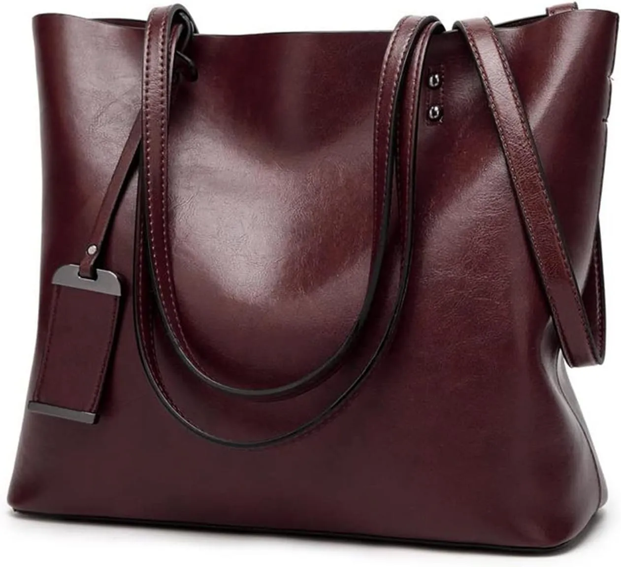 Leather Bucket Bags Simple Double Strap Womens Shoulder Bags For Women Messenger Bags Lady Shopping Tote Bag