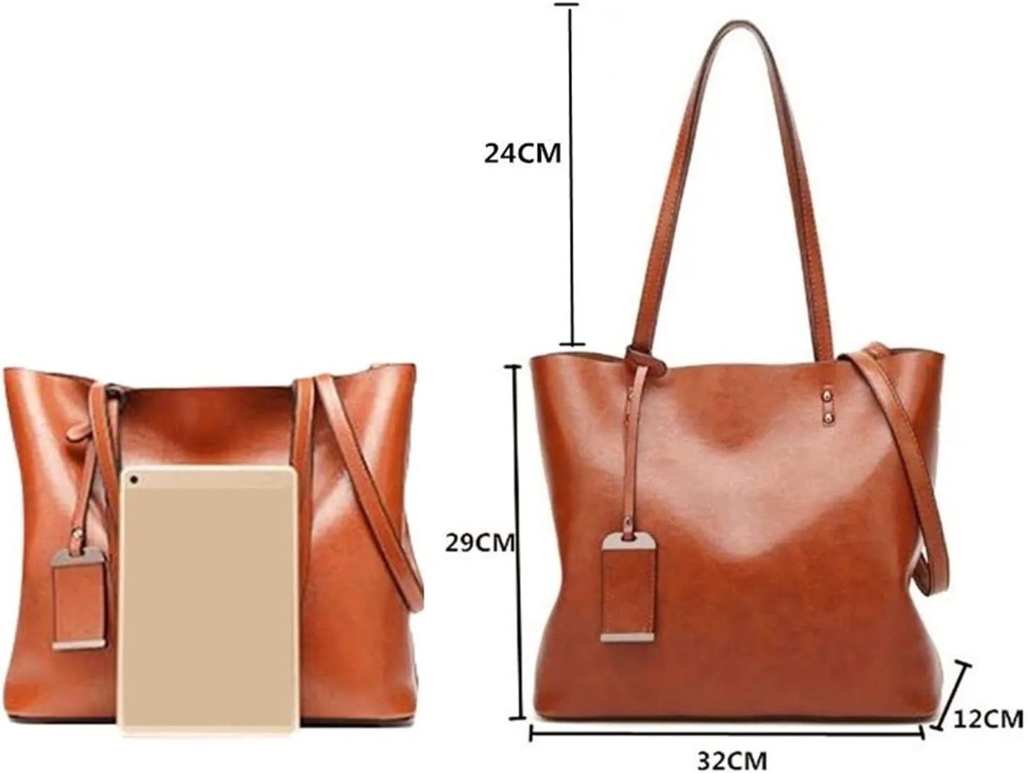 Leather Bucket Bags Simple Double Strap Womens Shoulder Bags For Women Messenger Bags Lady Shopping Tote Bag