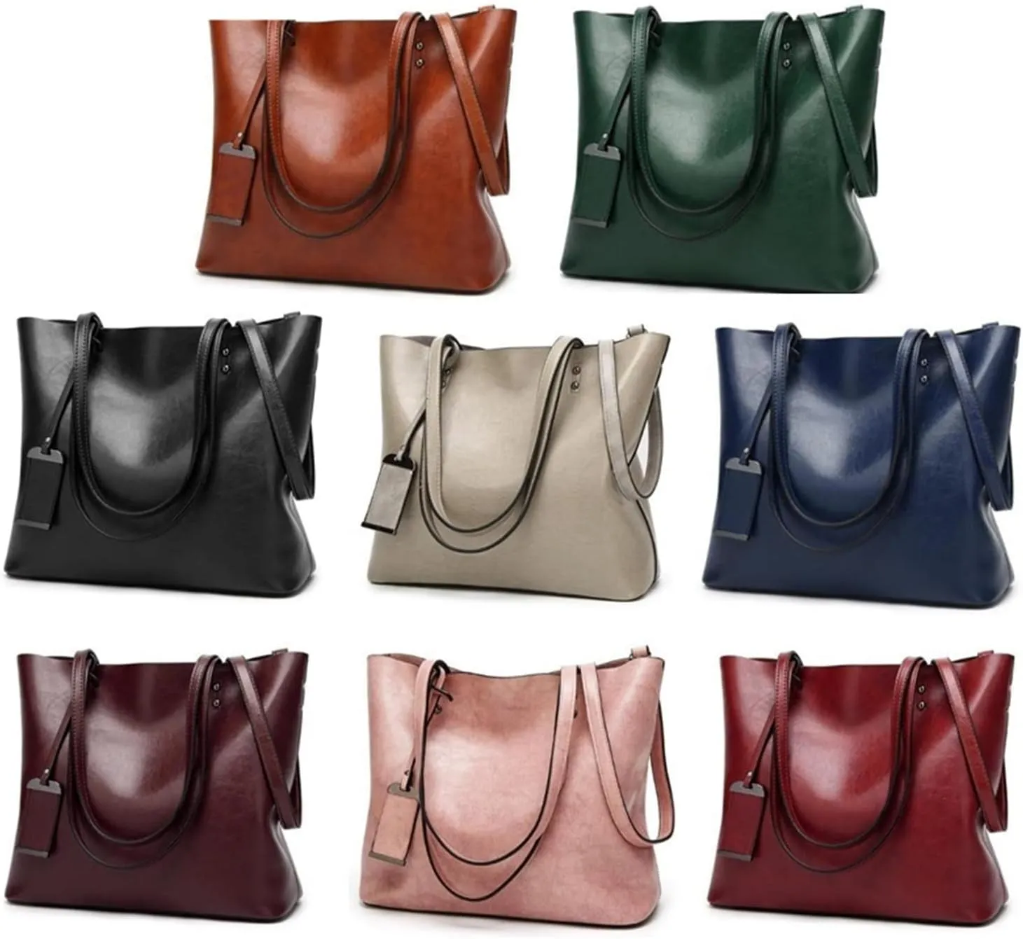 Leather Bucket Bags Simple Double Strap Womens Shoulder Bags For Women Messenger Bags Lady Shopping Tote Bag