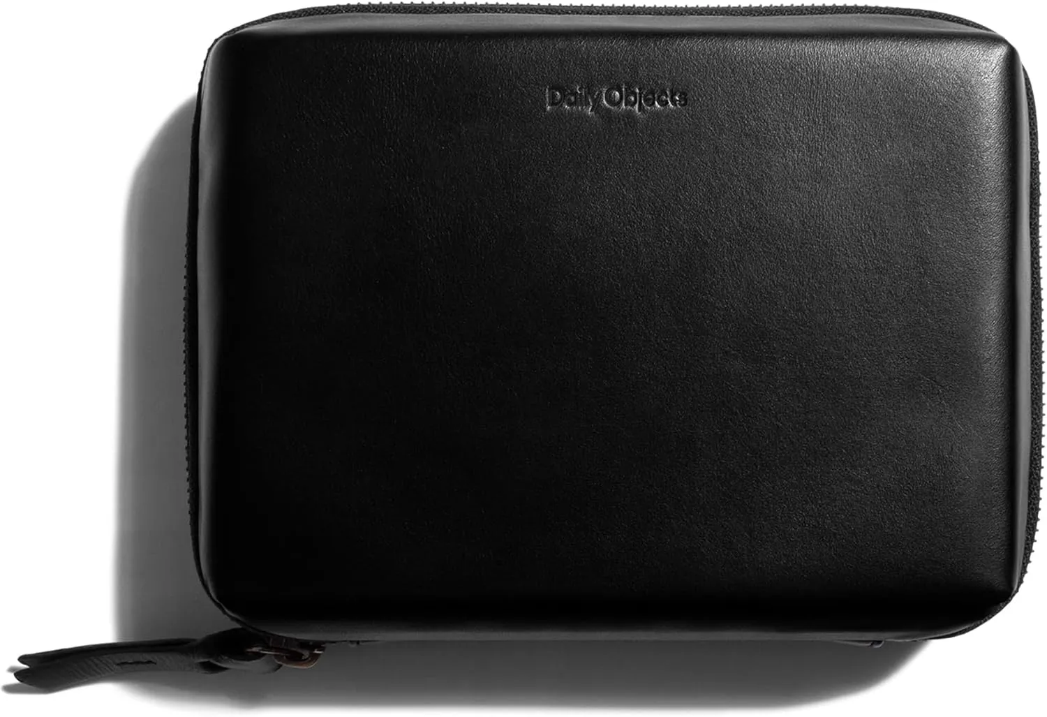 Leather Large Travel Digital Accessories Storage Bag, Portable Gadget Organizer Case, Zippered Tech Kit Organizer Pouch - Black