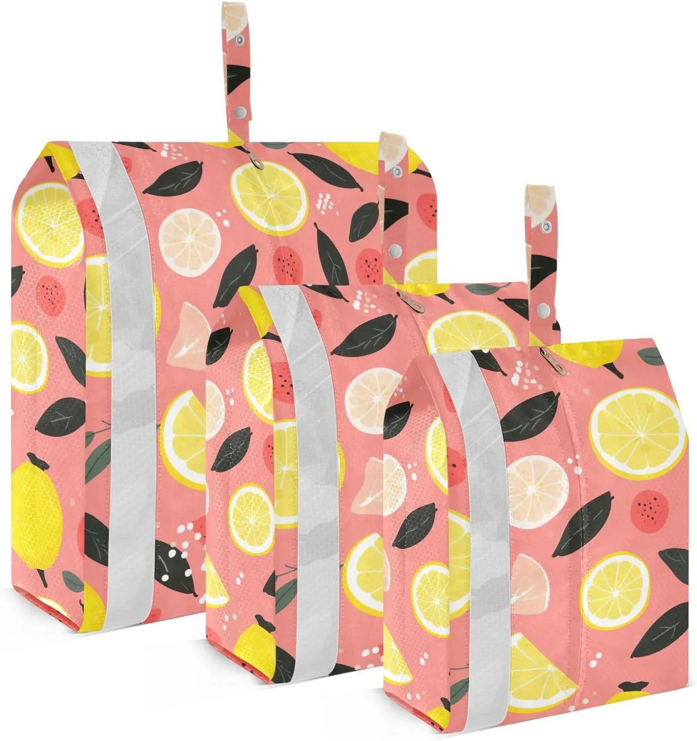 Lemon Leave Pink Packing Cubes for Travel 3 Set Compression Packing Cube Luggage Cubes for Travel Accessories