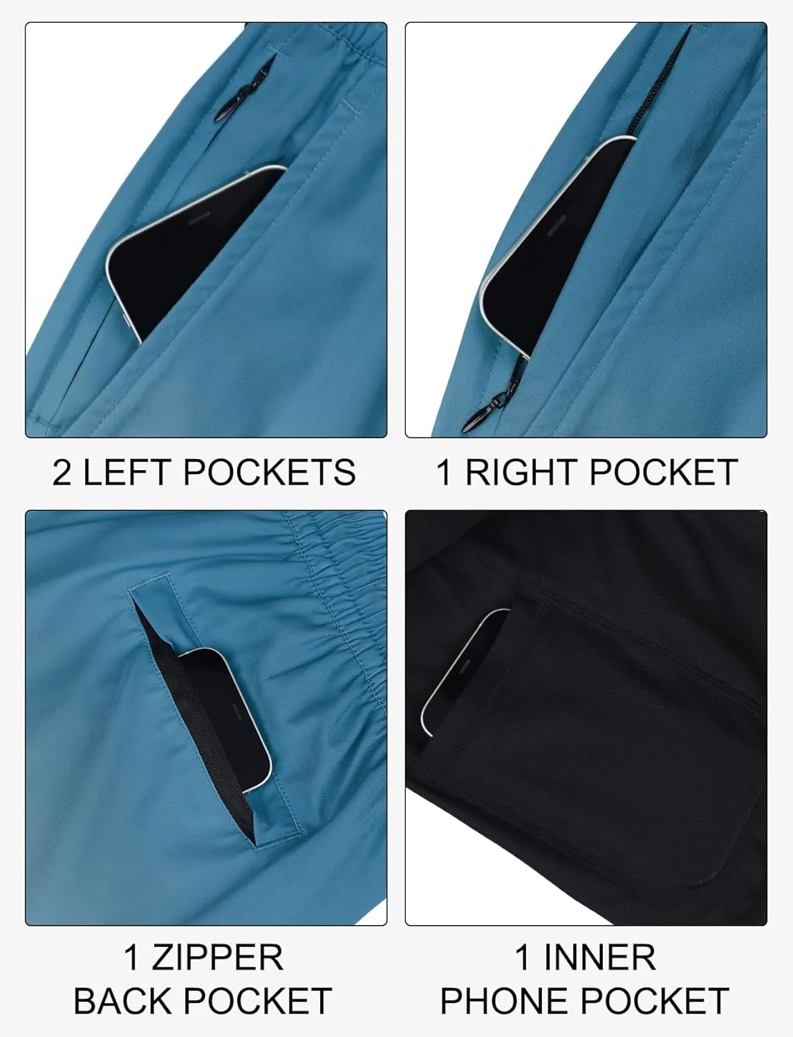 Lzzidou Men Swim Trunks with Compresssion Liner 7 Inch Inseam Board Shorts Bathing Suit with Zipper Pockets
