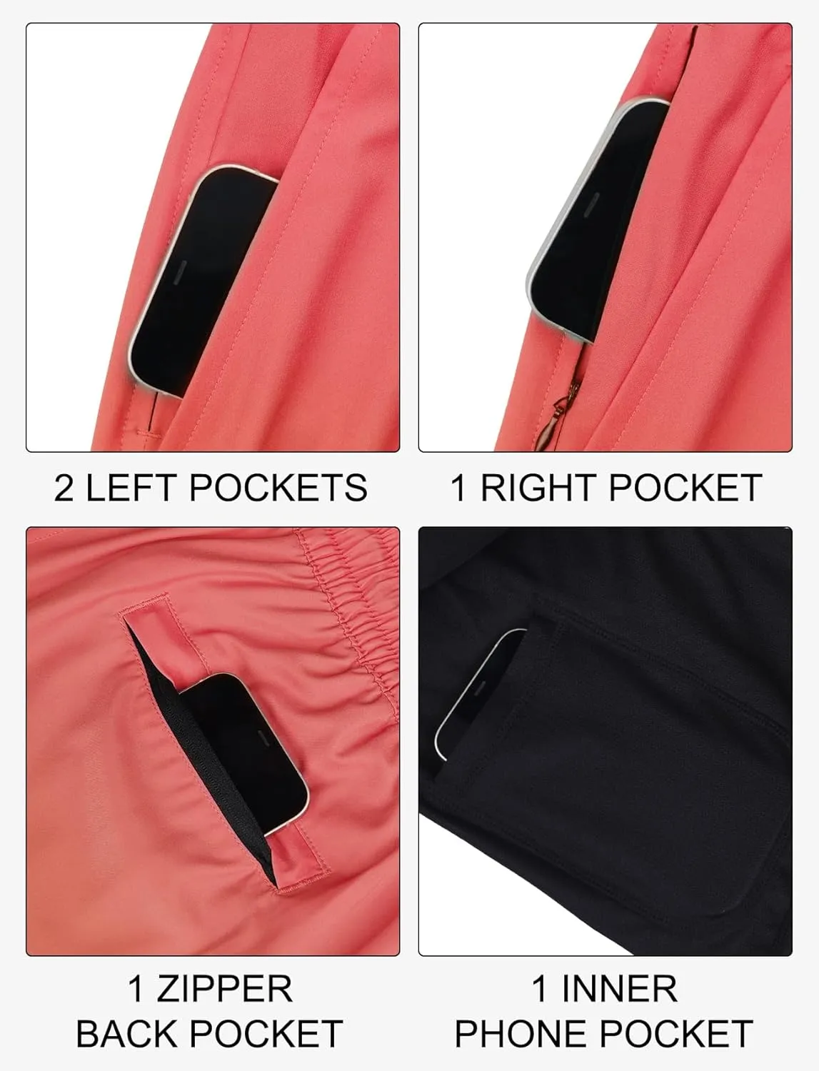Lzzidou Men Swim Trunks with Compresssion Liner 7 Inch Inseam Board Shorts Bathing Suit with Zipper Pockets