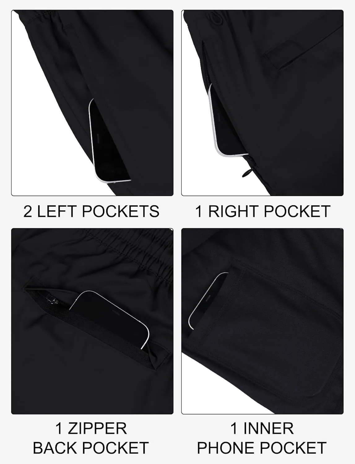 Lzzidou Men Swim Trunks with Compresssion Liner 7 Inch Inseam Board Shorts Bathing Suit with Zipper Pockets