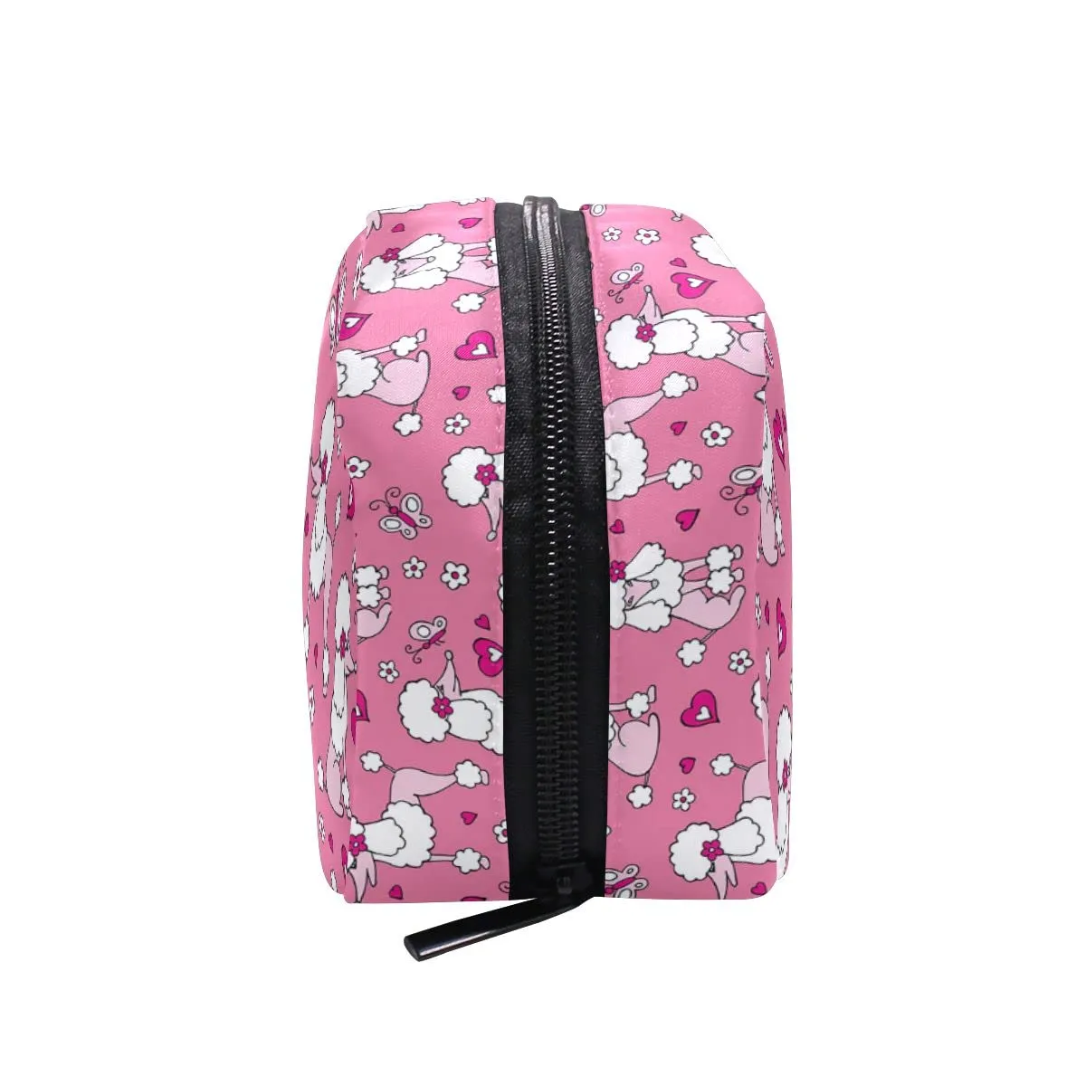 Makeup Bag Portable Travel Cosmetic Pink Poodle Toiletry Bag Organizer Accessories Case Tools Case for Beauty Women