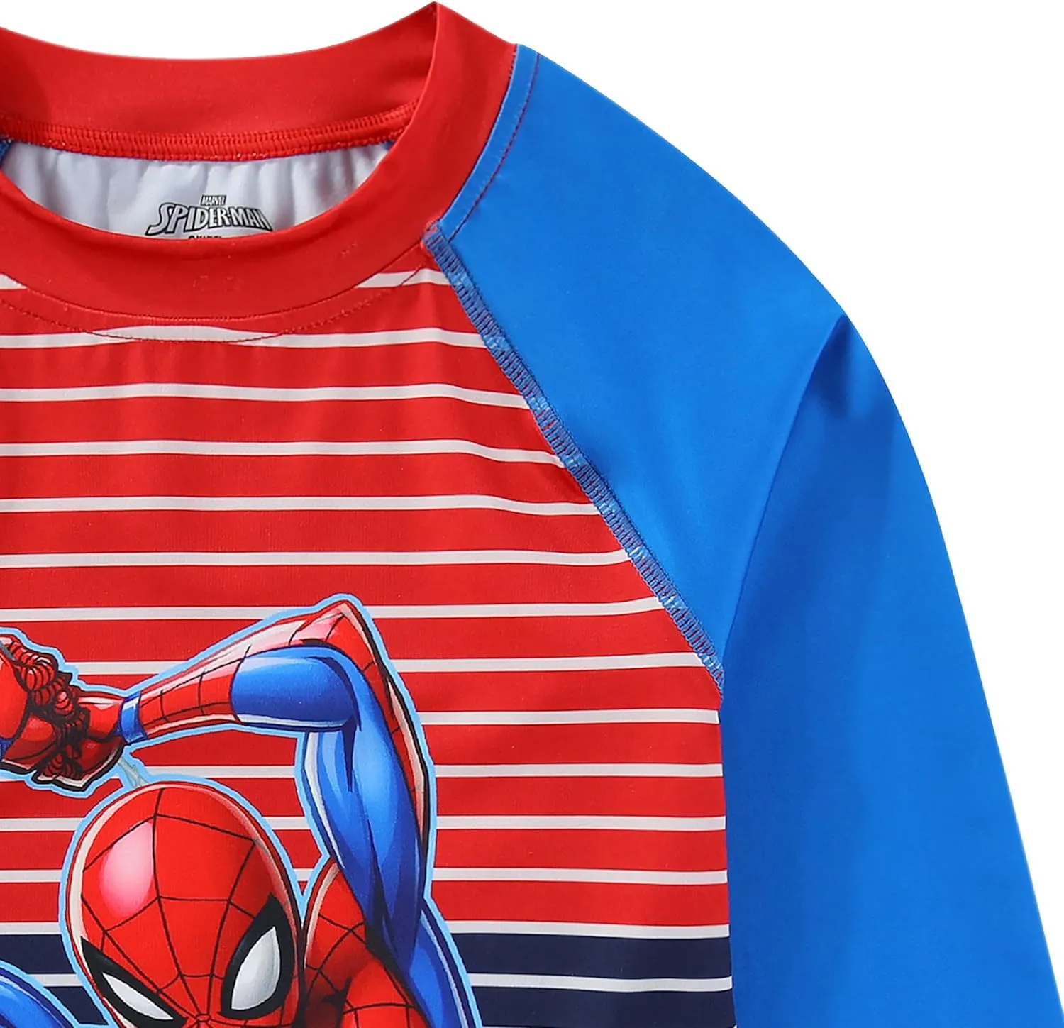 Marvel Spider-Man Boys UPF 50  Rash Guard and Swim Trunks for Toddler and Big Kids